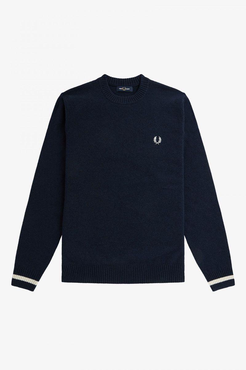 Dark Grey Fred Perry Tipped Crew Neck Jumper Men's Knitwear | PH 1325JPQJ